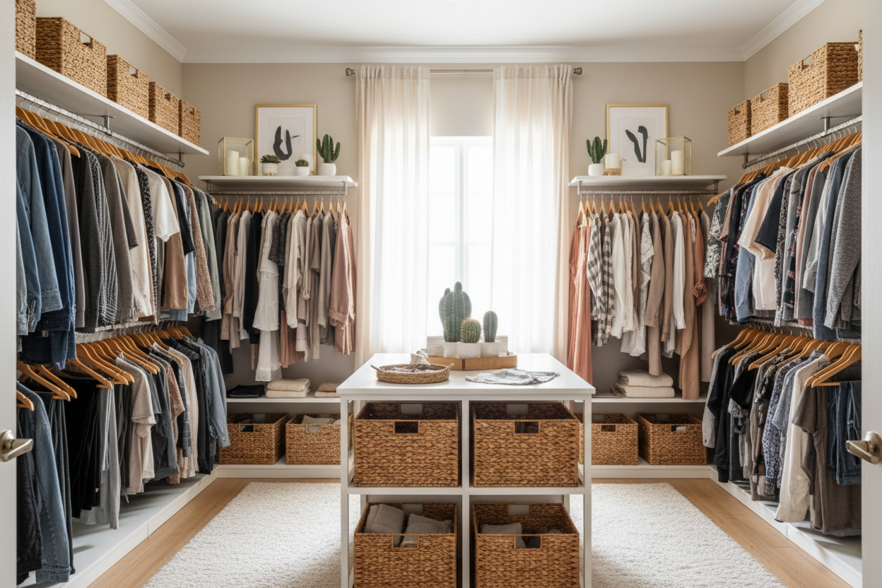 Create a More Organized Home with Clothing & Closet Storage, Baskets, and Home Décor Accents
