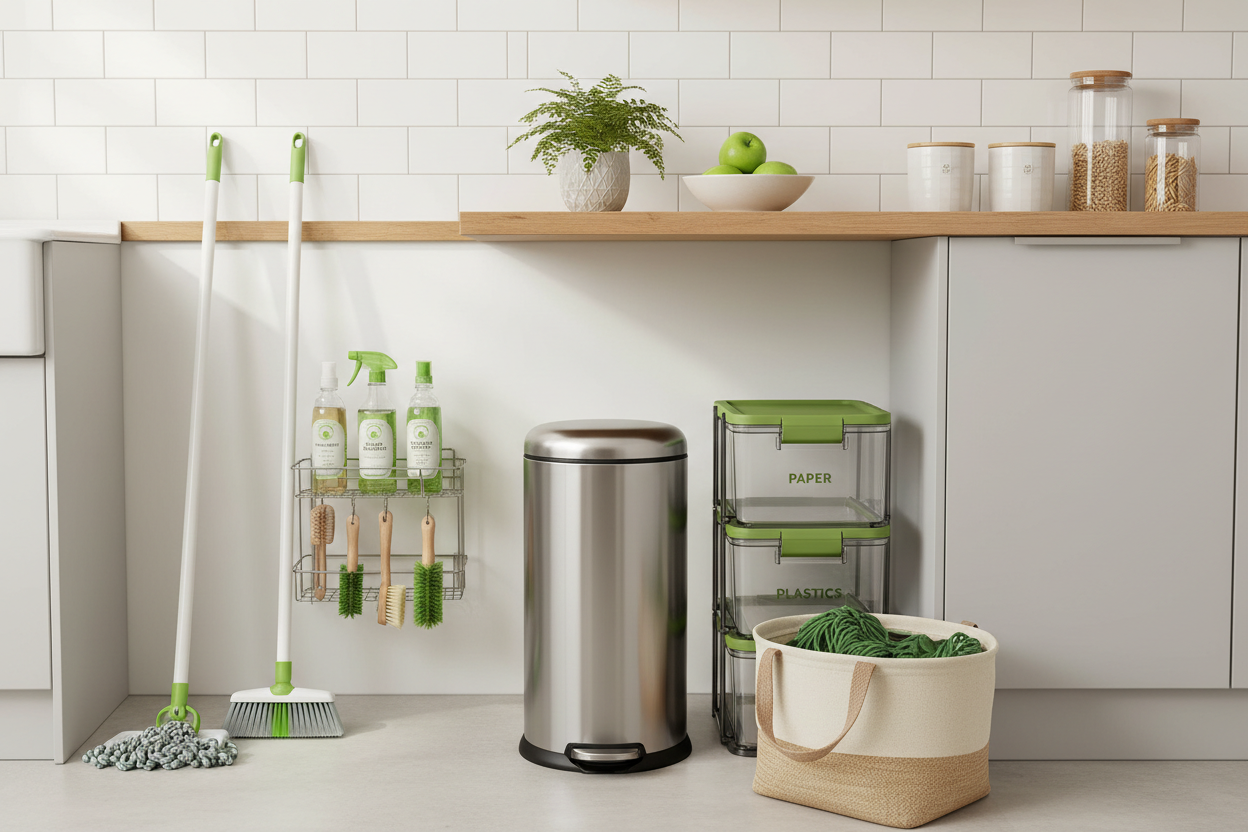 Creating a Cleaner and More Efficient Home with Cleaning Tools, Trash, and Paper & Plastic
