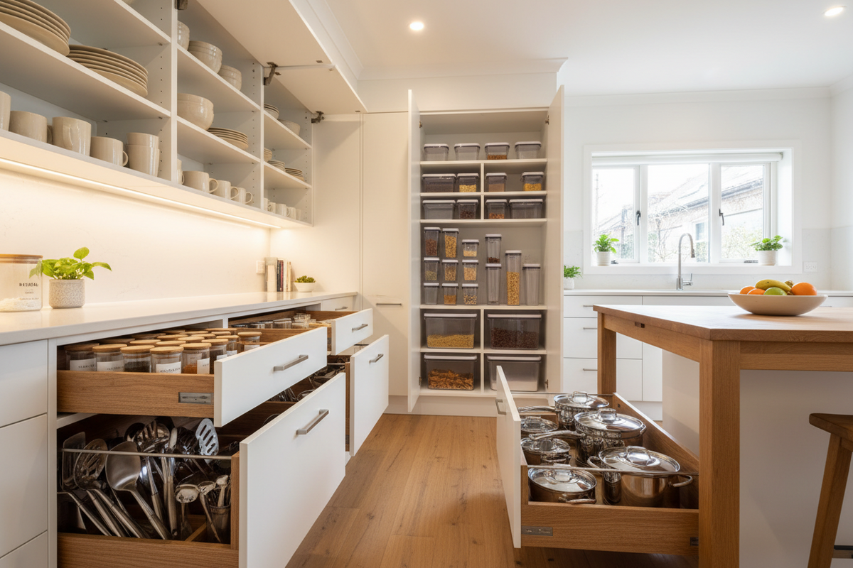 How to Organize Kitchen Cabinets and Drawers for More Space
