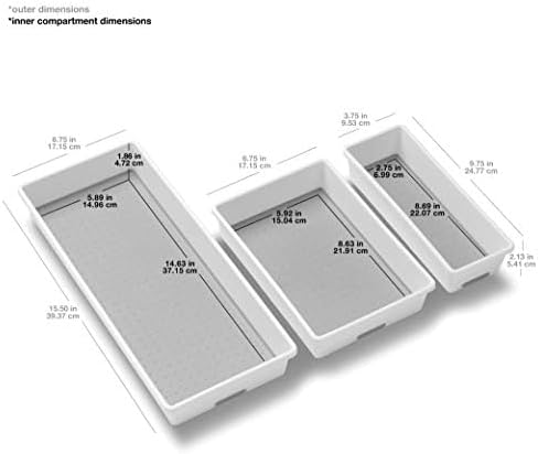 madesmart 3 Bin Drawer Organizer Set, Office & Bathroom, Organizer - Image 6