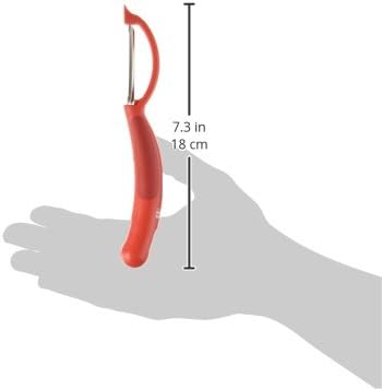 Kuhn Rikon Serrated Piranha “Swivel” Peeler 7.25” Red - Image 3