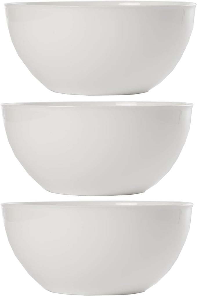US Acrylic Vista White Plastic Salad and Serving 10-inch Bowls | set of 3 | - Image 6