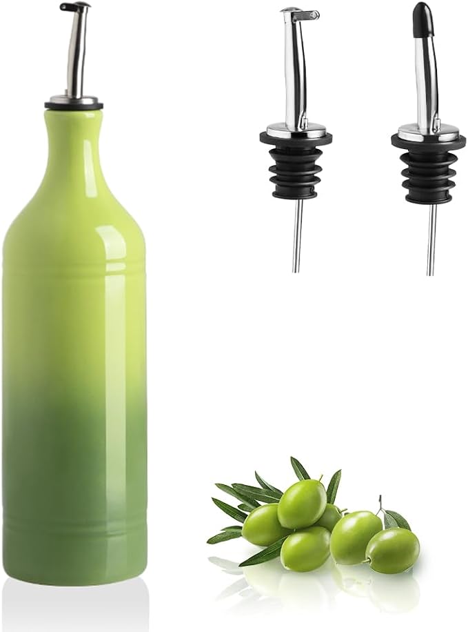Sweejar Large Ceramic Olive Oil Dispenser Bottle, Opaque Oil Cruet Protects to by Sweejarco1949