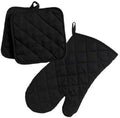 Home Collection Black 3pc Set Oven Mitt & Potholders by Unknown