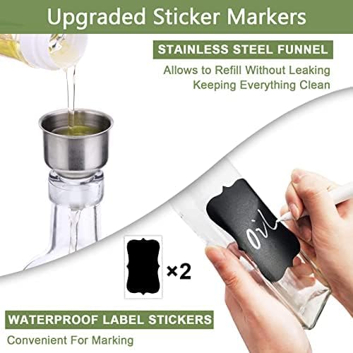 Leaflai Olive Oil Dispenser Bottle, 4 Labels, 1 Brush and 1 Funnel Oil Bottles - Image 6
