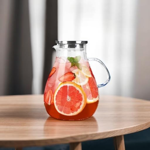 1 Gallon Glass Pitcher with Lid and Handle, Hot & Cold Water Jug, Extra-Wide - Image 5