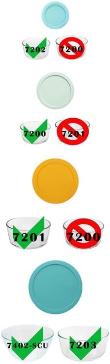 ​Pyrex 7402-PC 6/7-Cup Sea Glass, 7201-PC 4-Cup Lemondrop Yellow, 7200-PC 2-Cup - Image 3