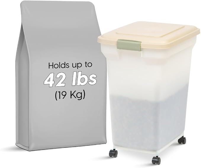 IRIS USA Airtight Dog Food Storage Container, WeatherPro, Removable Wheels - Image 3
