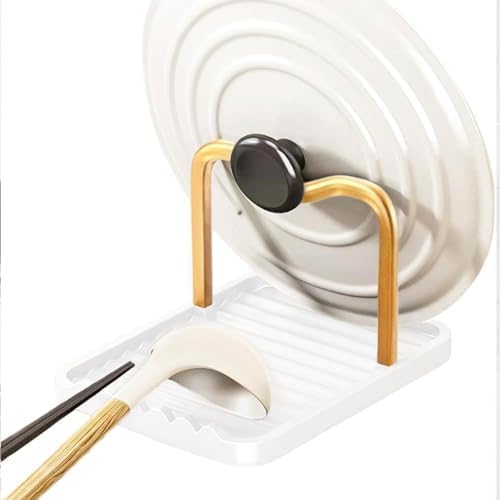 Spoon Rest with Lid Holder, Stainless Steel Lid Holder While Cooking & - Image 3