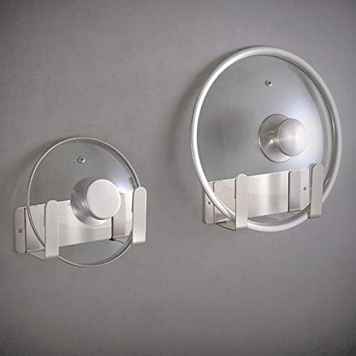 Pot Lid Rack, Wall Mounted 304 Stainless Steel Pan Lid Organizer Holder - Image 9