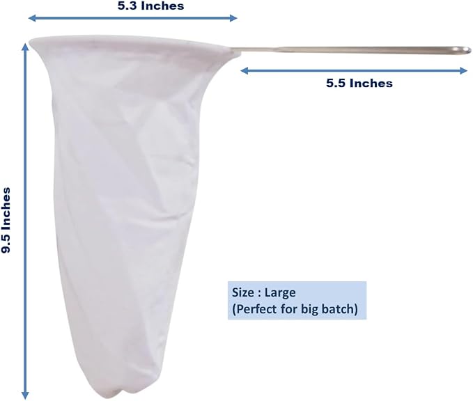5.3” Large Reusable Thai Tea Filter – Traditional Cloth Strainer - Image 2