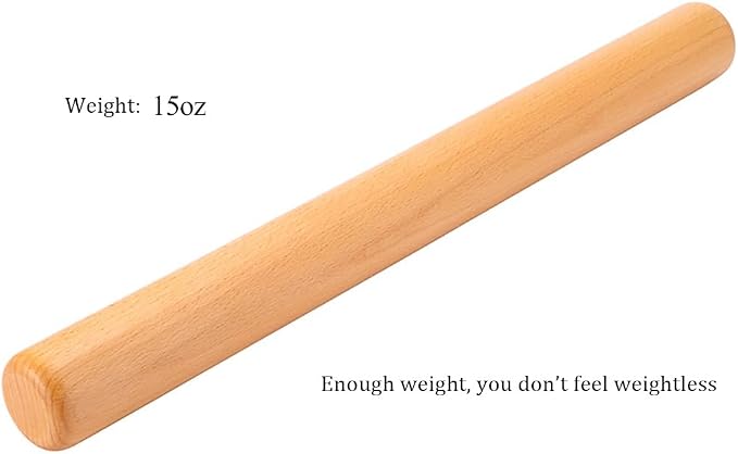 Rolling Pin for Baking Wood Rolling Pins 15.8-inch Dough Roller, Non-stick - Image 2