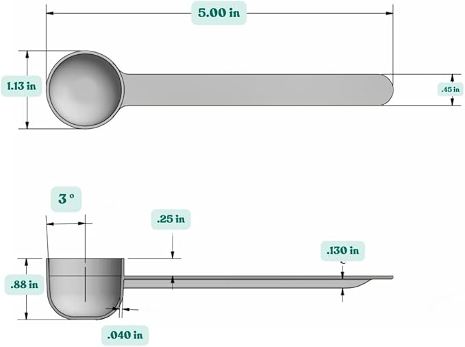 2 Teaspoon Long Handle Rounded Scoop - Image 2