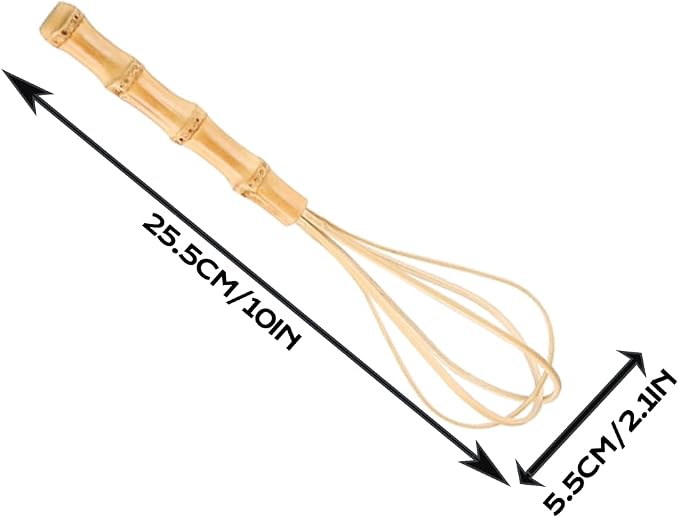 Handmade Wooden Whisks for Cooking - 10In Natural Bamboo Whisk - Image 6