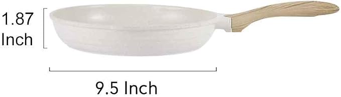 JEETEE 9.5 Inch Nonstick Frying Pan Stone Coating Cookware, Nonstick Omelette - Image 3
