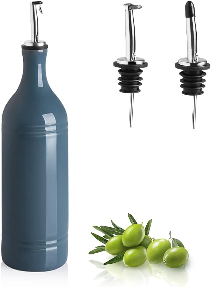 Sweejar Large Ceramic Olive Oil Dispenser Bottle, Opaque Oil Cruet Protects to by Sweejarco1949