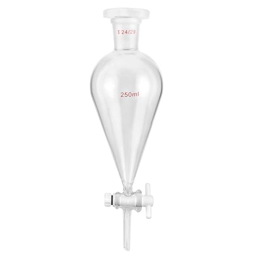 QWORK Separating Funnel with 24/29 Joints and PTFE Plug by QWORK