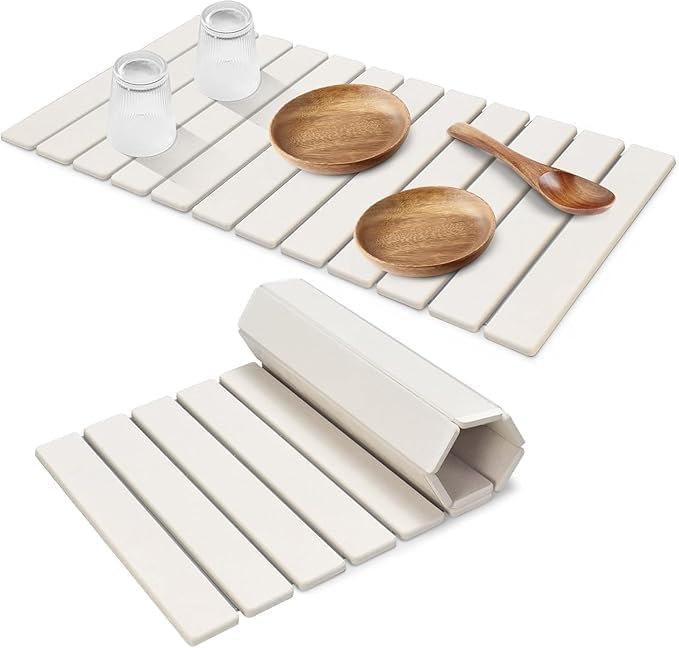 Large Stone Dish Drying Mats for Kitchen Counter, Fast Drying Collapsible Dish by tdcokhe