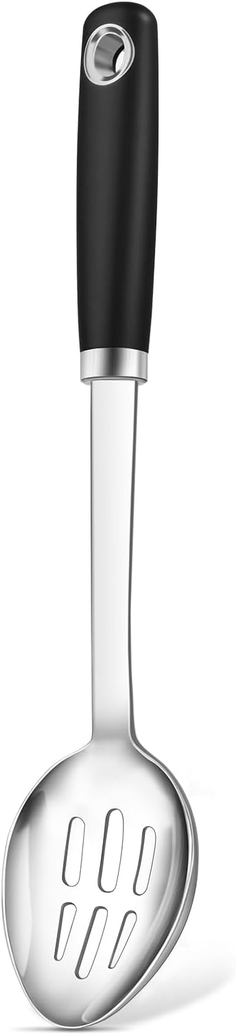 Stainless Steel Cooking Spoon, Slotted Metal Serving Spoon, Heavy Duty Sturdy by Unknown