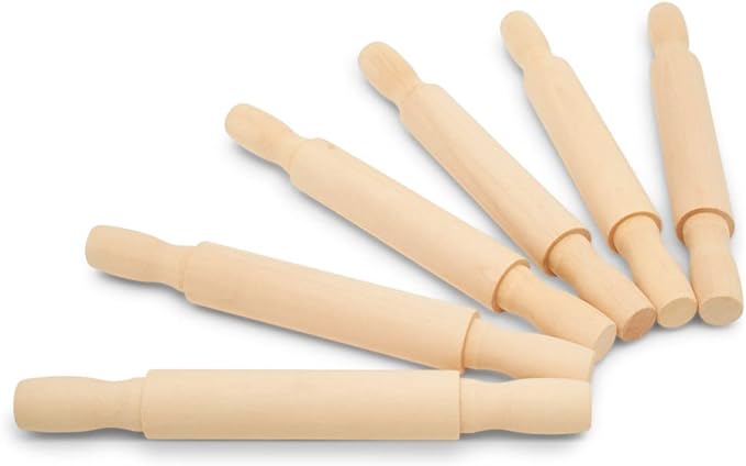 Wooden Mini Rolling Pin, 7 Inches Long, Baking in the Kitchen, Crafting by by Woodpeckers
