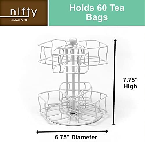 Nifty Tea Bag Spinning Carousel – 6 Compartments, Spins 360-Degrees, Lazy Susan - Image 3