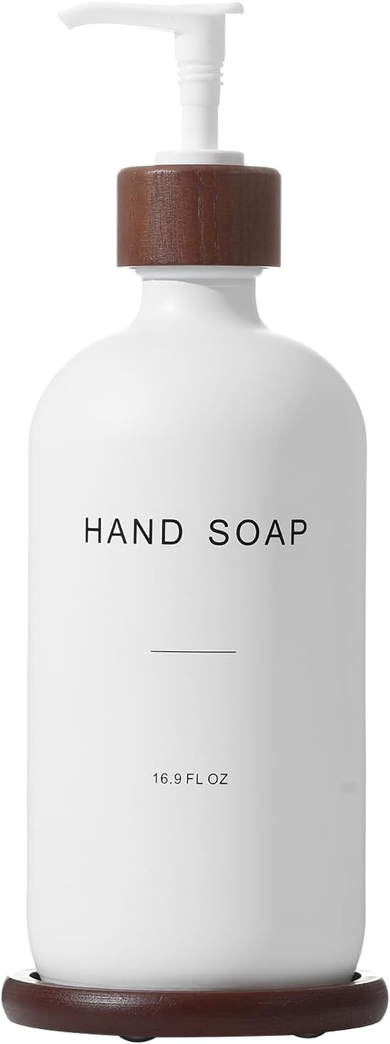 Glass Soap Dispenser, Refillable Hand Soap Dispenser by BONLONG