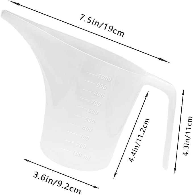 4 Pack Plastic Funnel Pitcher, Measuring Cup - Image 2