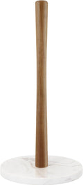 Buruis Wood Paper Towel Holder, Marble Base Modern Decorative Countertop by KeepYourBathroomKitchenandHomeOrganized