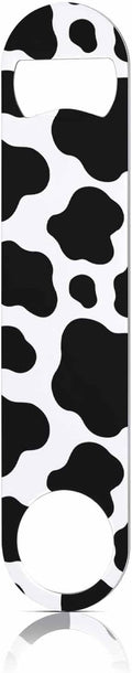 Cow Texture Stainless Steel Bottle Opener Jungle Animal Black and White Print by TASDANA