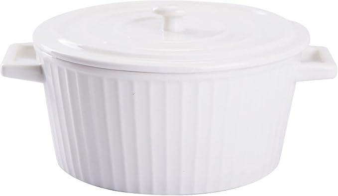 WHJY White Colorful Ceramic Casserole Dish by WHJY
