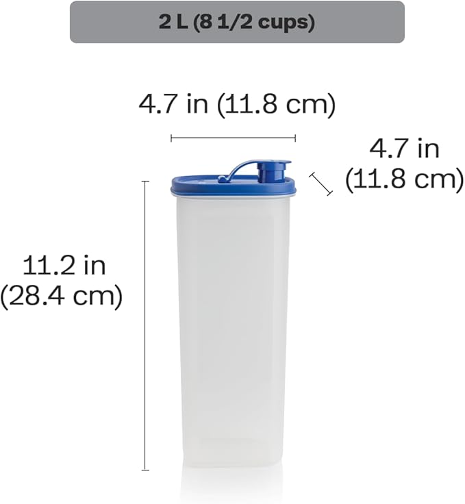 Tupperware Slim Line 2-Pitcher Set in Blue, Dishwasher Safe and BPA Free - Image 3