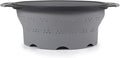 Dexas 10" Collapsible Silicone Colander in Cool Grey, Kitchen Strainer by Dexas