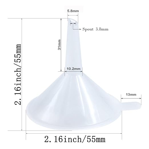 Small Funnel, 2.16inch Clear Plastic Mini Funnels - Image 2