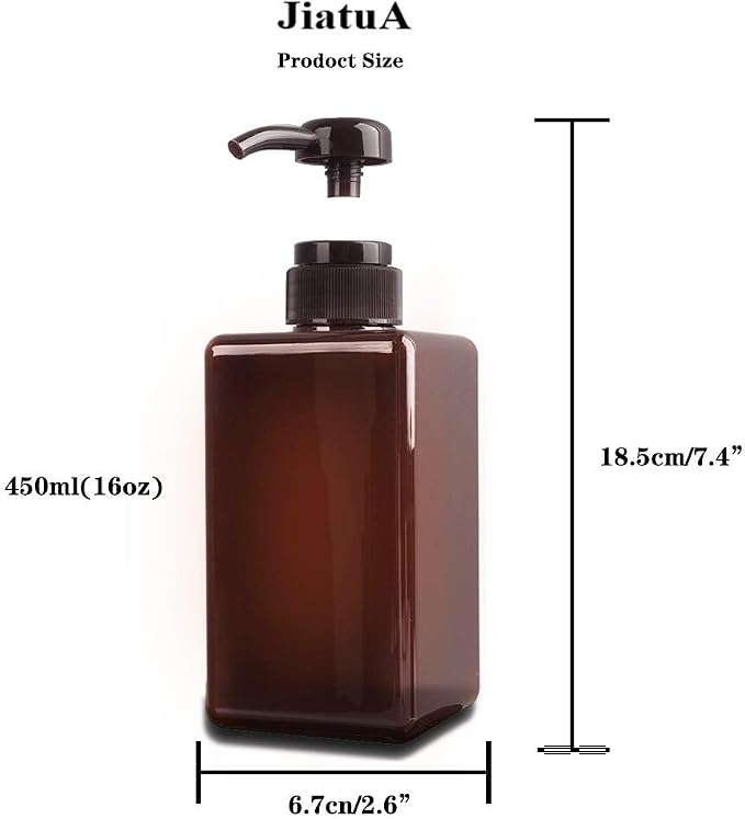 Pump Bottle, Refillable Plastic Empty Lotion Soap Dispenser Liquid Container - Image 6
