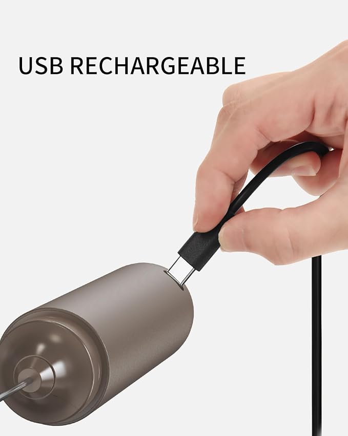 CIRCLE JOY Portable Rechargeable Milk Frother Hanheld, Dual Spring Whisk - Image 2
