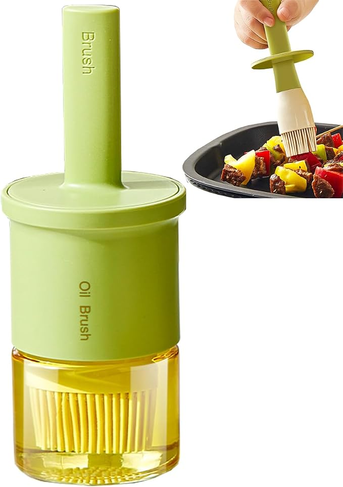 Glass Oil Dispenser with Heat Resistant Brush, Oil Dispenser Bottle with by RFetomax
