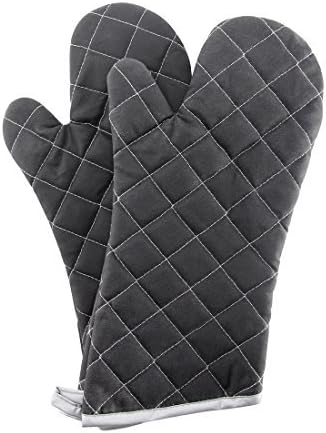 ARCLIBER Oven Mitts Heat Fire Resistant Oven Mitts 425 ° F, Quilted Terry Cloth by ARCLIBER