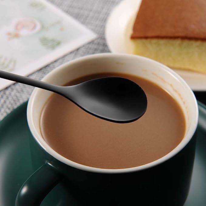 AnSaw Elegant Black Leaf Coffee Spoons - Image 3