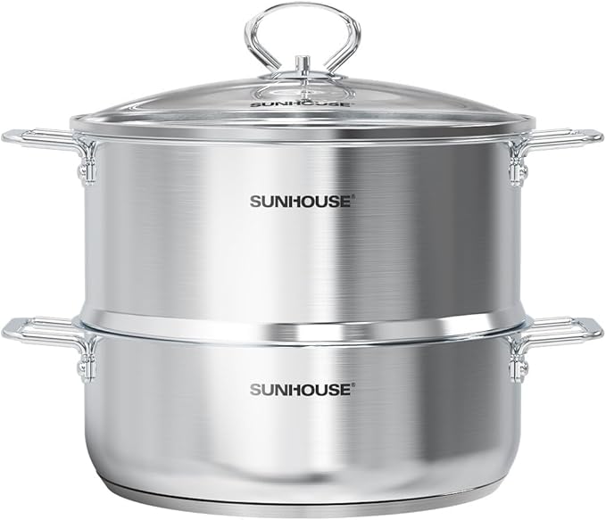 SUNHOUSE 2-Tier Stainless Steel Steamer Pot by SUNHOUSE