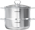 SUNHOUSE 2-Tier Stainless Steel Steamer Pot by SUNHOUSE