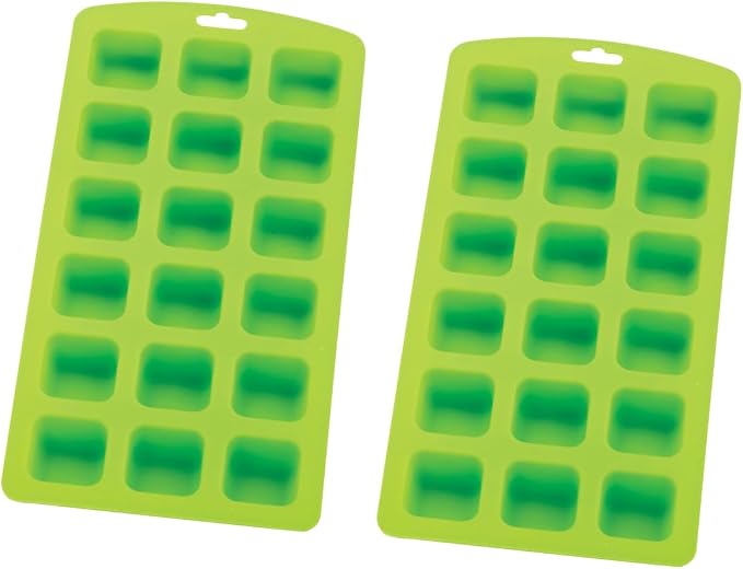 HIC Kitchen Silicone 18-Hole Ice Tray, Each Tray Makes 18 Square Cubes by HIC