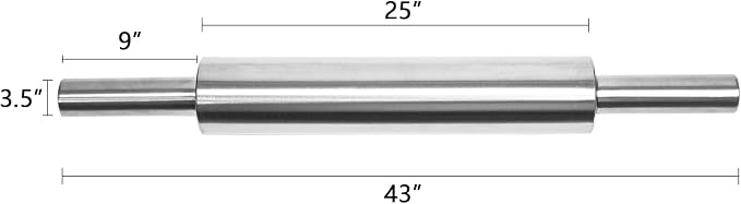 17-Inch Stainless Steel Rolling Pin - Image 2