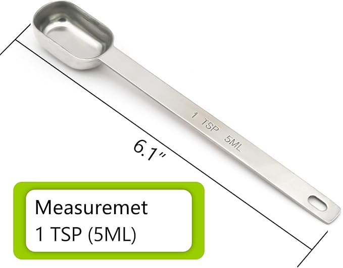 5PCS 1tsp Single Measuring Spoon, Stainless Steel Long Handle Individual - Image 2