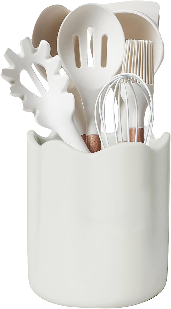 Large Utensil Holder for Kitchen Counter, Ceramic Kitchen Utensil Crock by Unknown