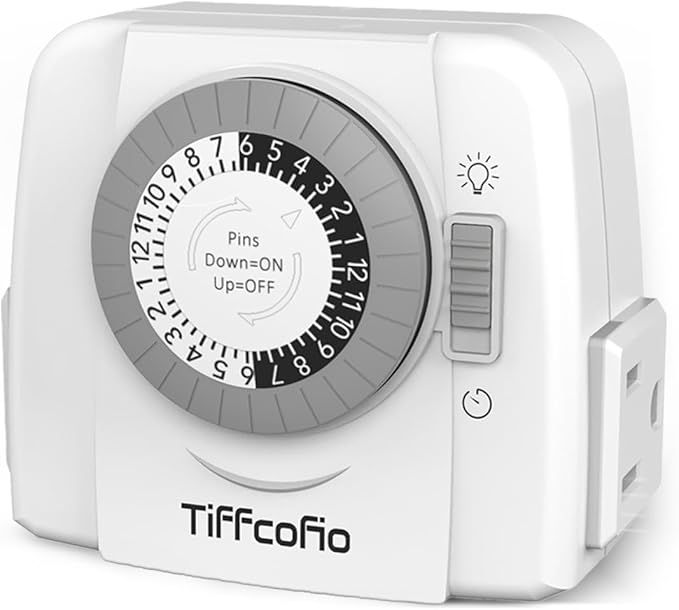 TiFFCOFiO Indoor Mechanical Outlet Timer, 3 Prong Timers by TiFFCOFiO