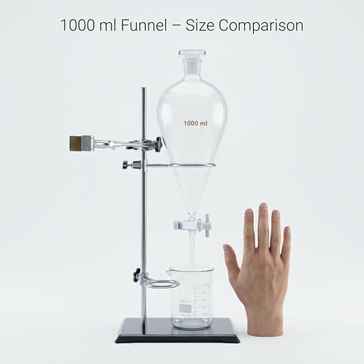 QWORK 1000ml Heavy Wall Conical Separating Funnel - Image 7