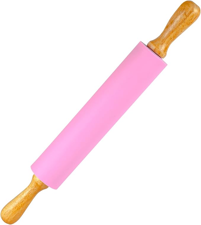 Silicone Rolling Pin for Baking – 17" Non-Stick Dough Roller by mase+home