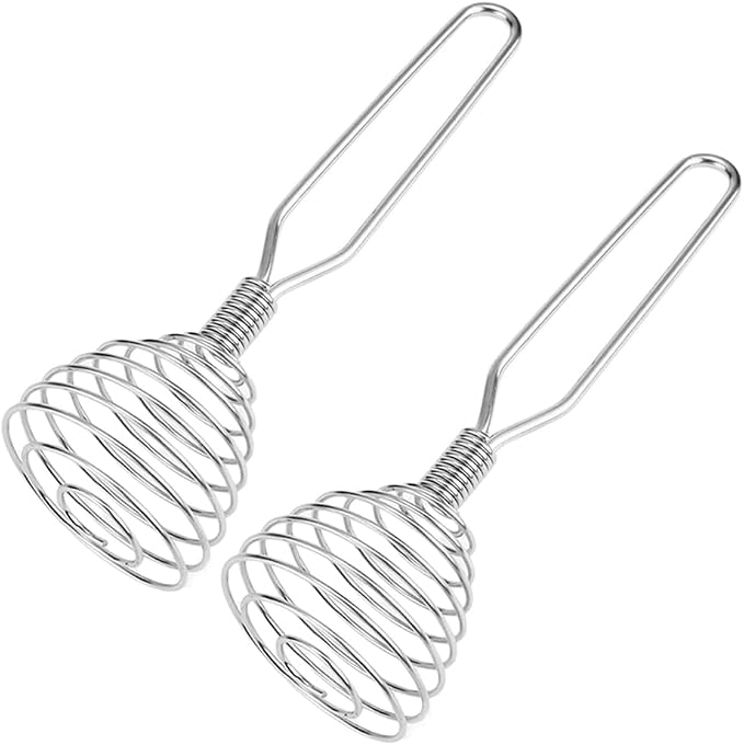 Stainless Steel Spring Coil Whisk Set 2 Pack, Wire Whip Egg Beater, Kitchen by lelasety