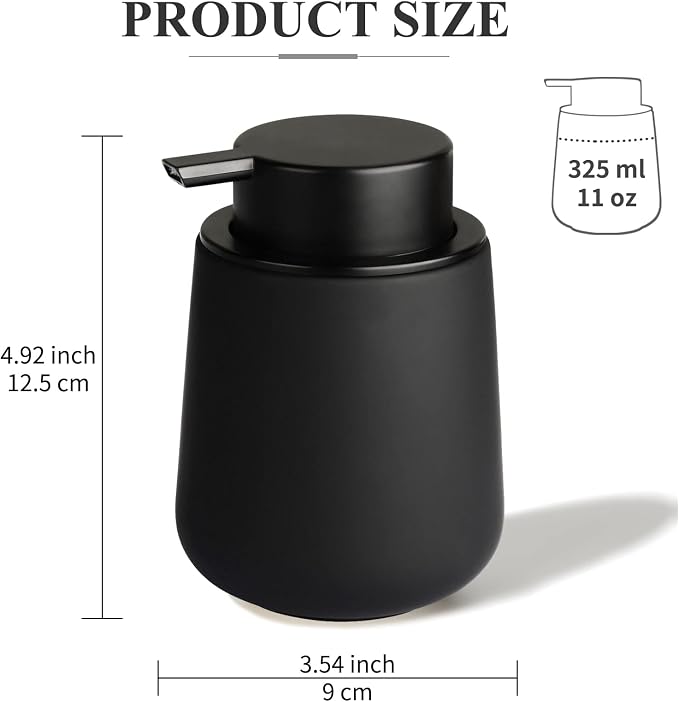 Bosilunlife Ceramic Foaming Soap Dispenser - 12Oz Bathroom Countertop Kitchen - Image 6