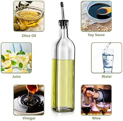 Leaflai Olive Oil Dispenser Bottle, 4 Labels, 1 Brush and 1 Funnel Oil Bottles - Image 2